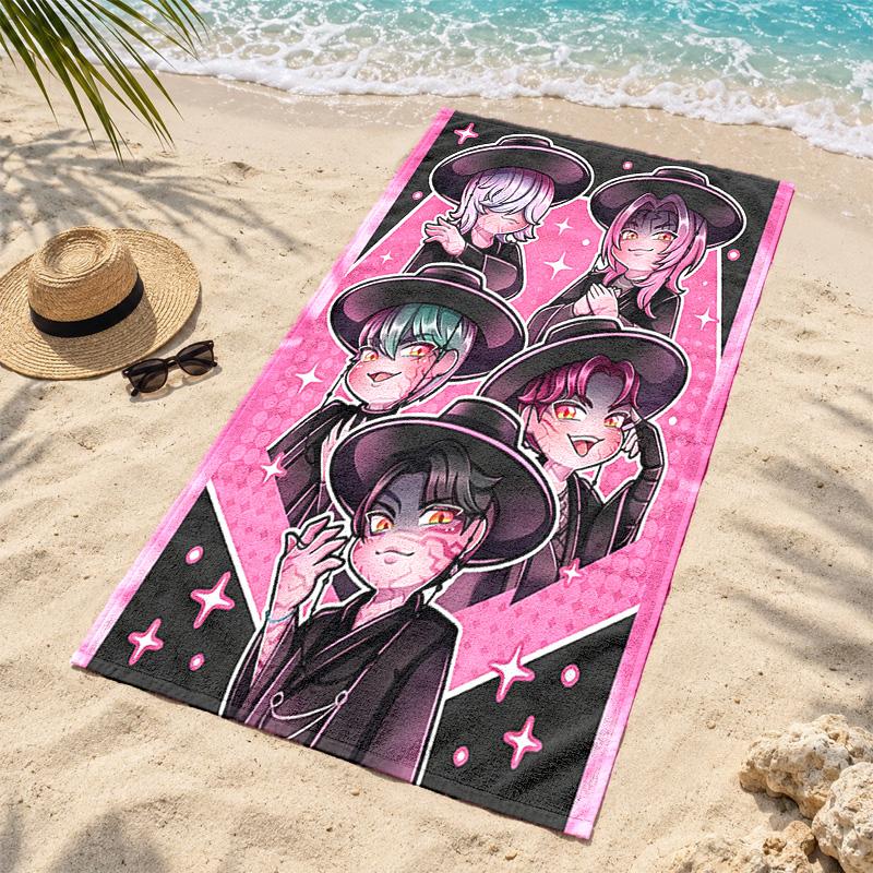 Kpop demon hunters Microfiber Beach Towel Quick Dry Sand Free Lightweight Beach Towels for Travel Swimming Camping