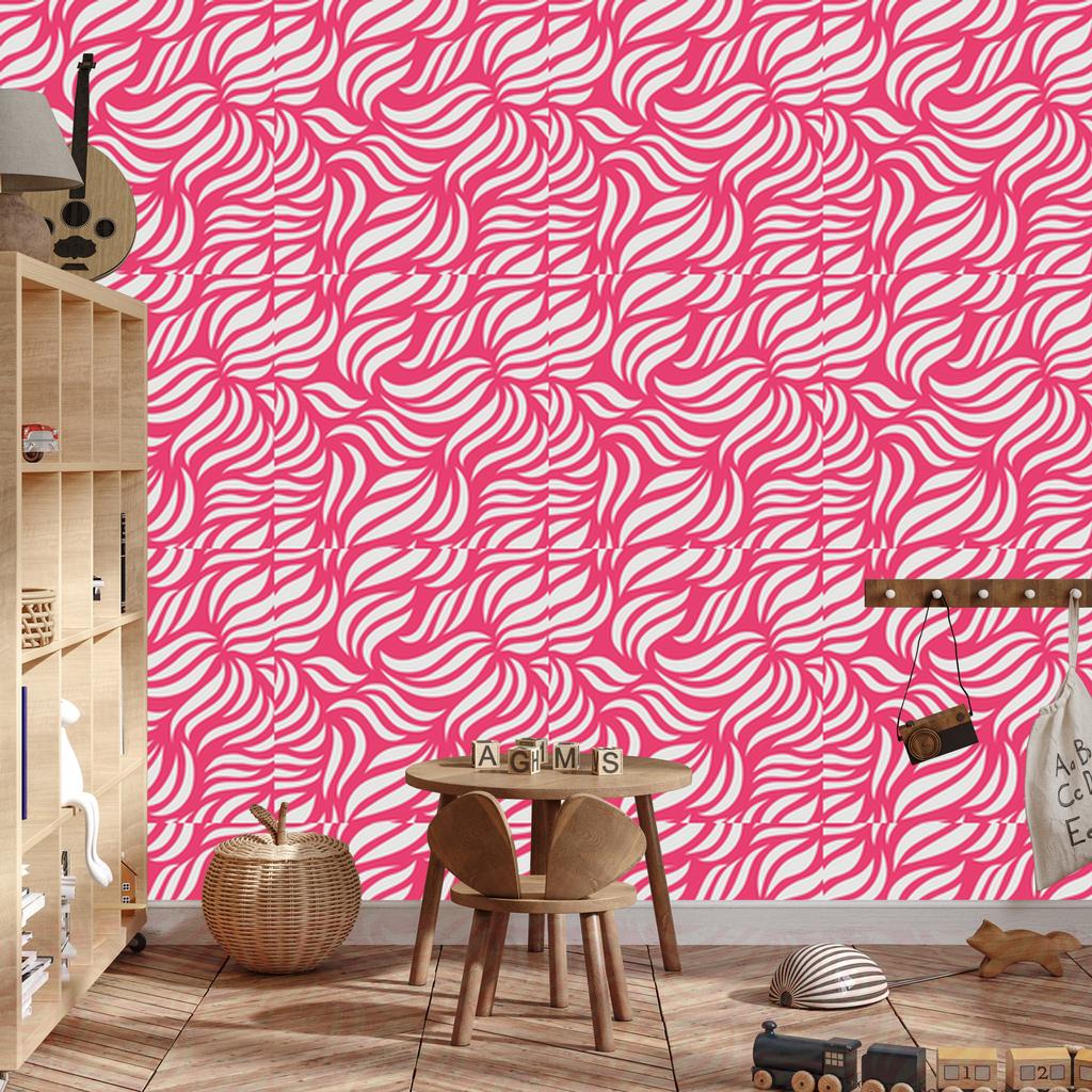 Wallpaper Geometric pattern powder pink and pink 50x1000