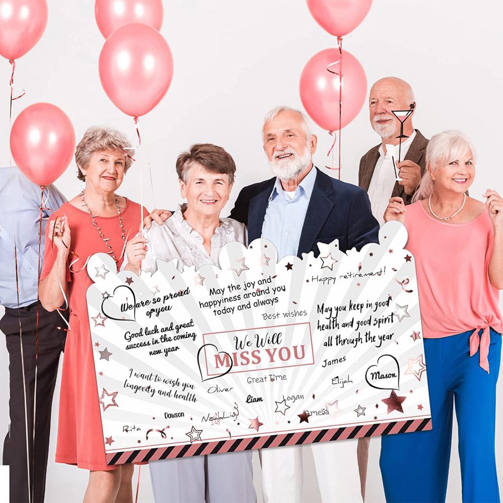 Открытка с благословением Открытка на пенсию с формой Яркий цвет Дополнительная гостевая книга для украшения вечеринки по случаю выхода на пенсию Уникальная для выхода на пенсию