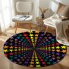 Statement Round Stained Glass Multicolor Carpet, Non-Slip Floor Mat for Nursery