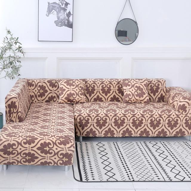 Geometric Corner Sofa Covers For Living Room Elastic Spandex Slipcovers Couch Cover Stretch Sofa Towel L Shape Need Buy 2pieces