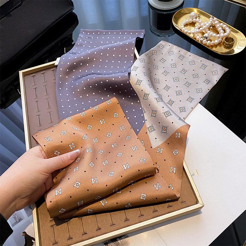 Natural Silk Scarf Women Foulard Female Shawl Wrap elegant long Neckerchief for Lady Hijab Bandana Scarves bufanda