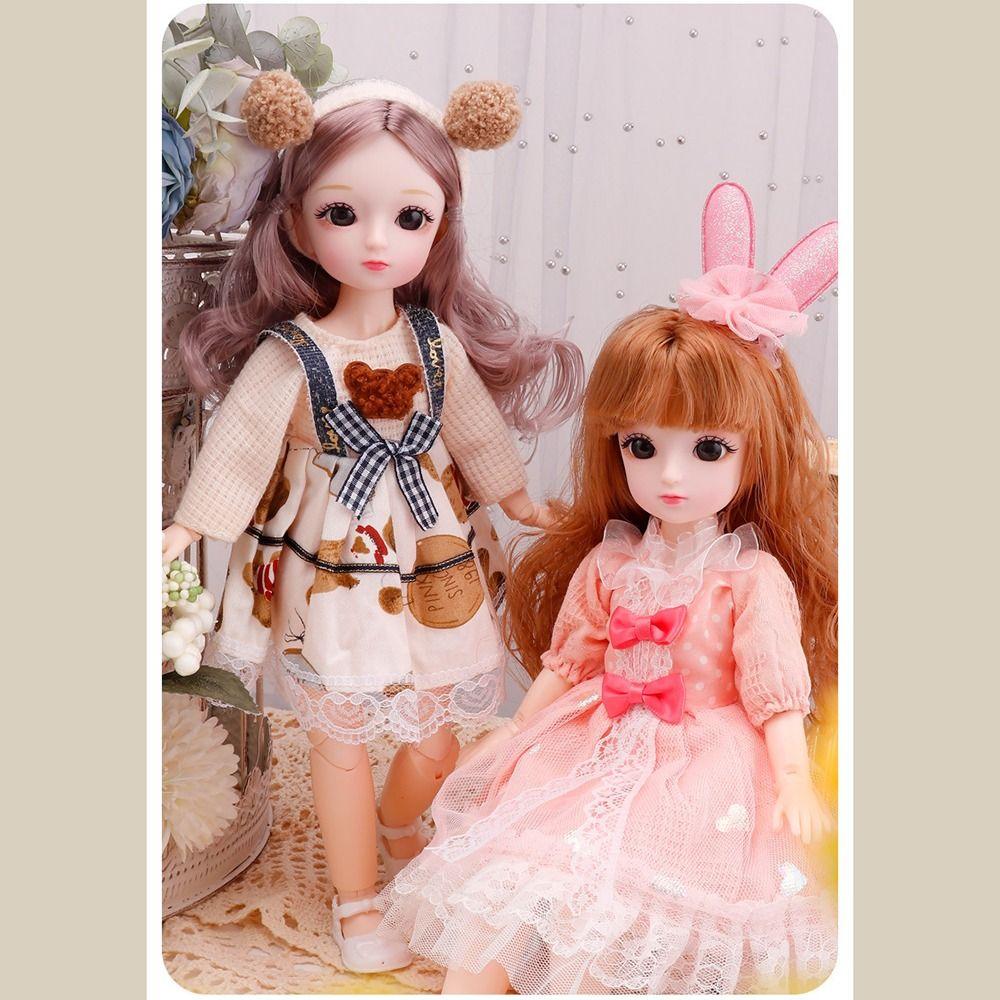 23 Movable Jointed 30CM 23 Movable Jointed Dolls Brown Eyed Dress DIY Toy Dolls  Girls