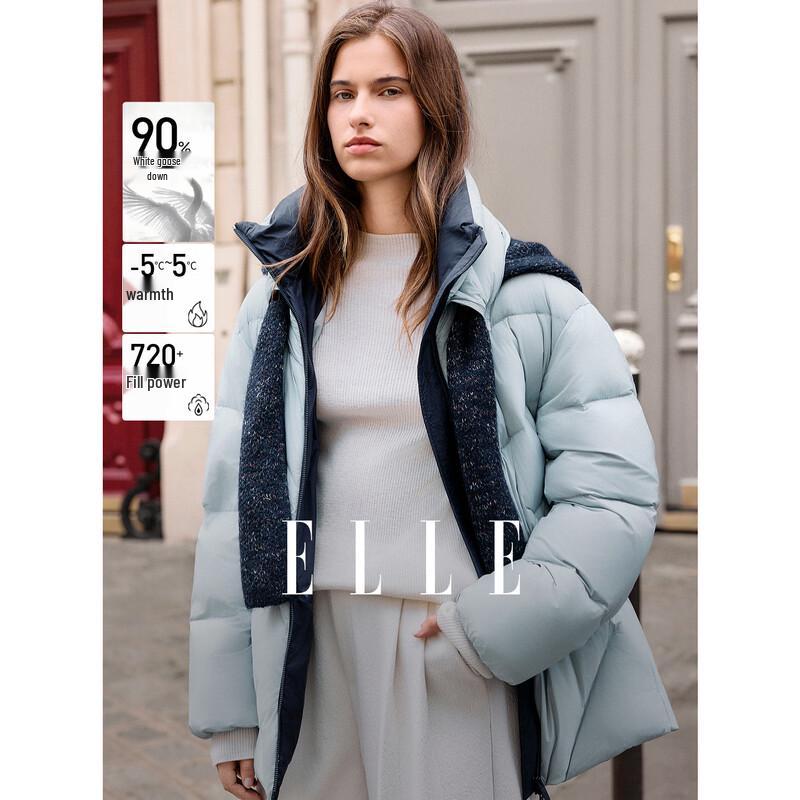 ELLE90 Women's Goose Down Commuter Short Puffer Jacket