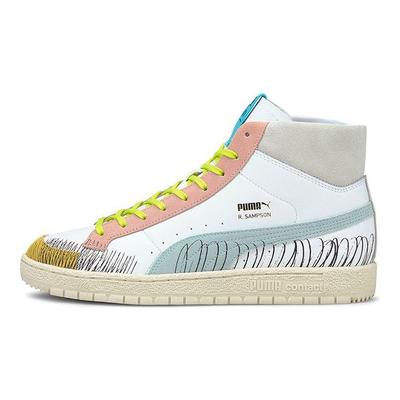 Michael Lau x Ralph Sampson 70 Mid Scribble Унисекс Кроссовки Белый Синий-Светящийся 375197-01