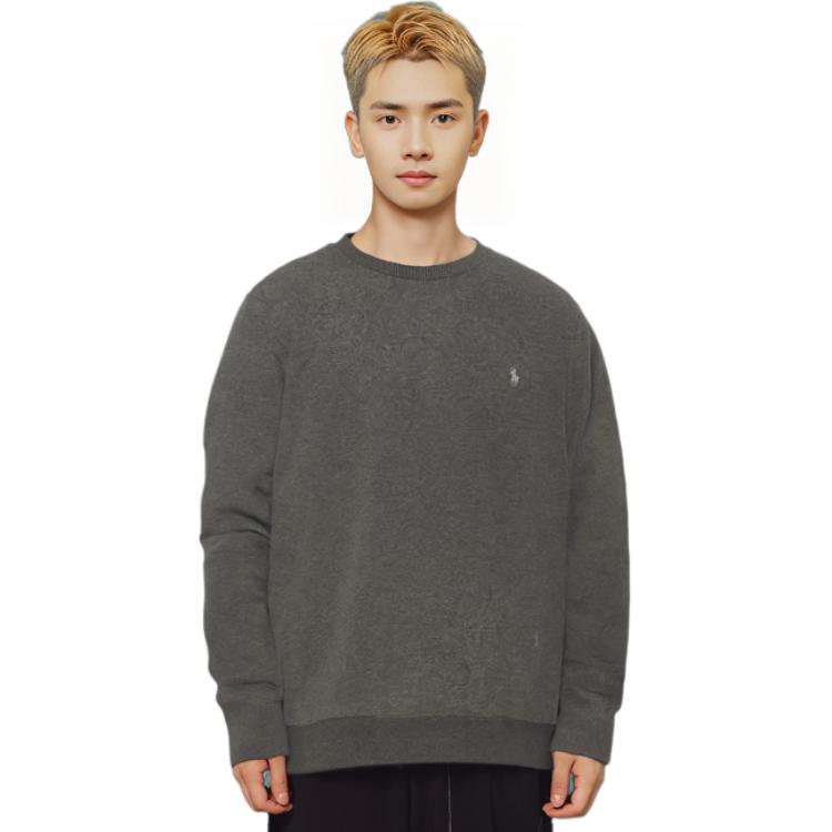 Polo Ralph Lauren FW22 Логотип Вышитый Круглый Вырез Трикотажный Свитер Мужской свитер Серый 710876714-008