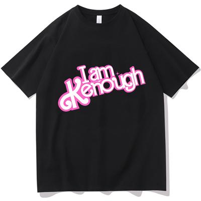Унисекс I am kenough Футболки с буквенным принтом Унисекс Модная повседневная футболка Футболки с рисунком Футболки с короткими рукавами из чистого хлопка Хип-хоп Одежда Y2K