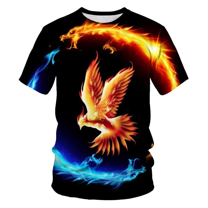 Smokey Bird Pattern Men's T-shirt Summer Fashion Cool Style Graphic Tee Interesting 3D Print Short Sleeve T-shirts Clothing