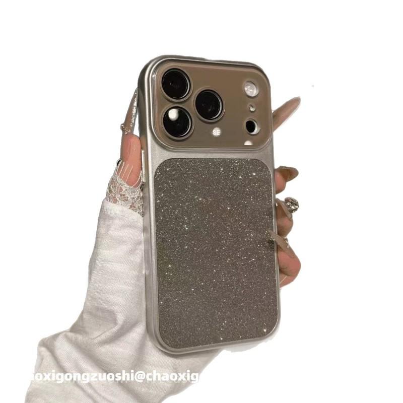 Роскошный чехол для телефона с блестками IPhone 15 16 17 Pro Max Ins Эстетичный Полностью закрывающий Акриловый корпус с дизайном