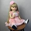 22-дюймовая кукла для новорожденных, которую можно положить в воду, реалистичная силиконовая кукла для всего тела Betty Reborn Girl с длинными прямыми волосами для малышей Bebe Reborn Boneca
