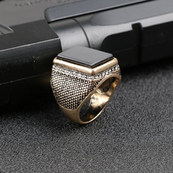 Роскошный Ближний Восток большой квадратный горный хрусталь для мужчин палец кольцо ювелирный декор подарок