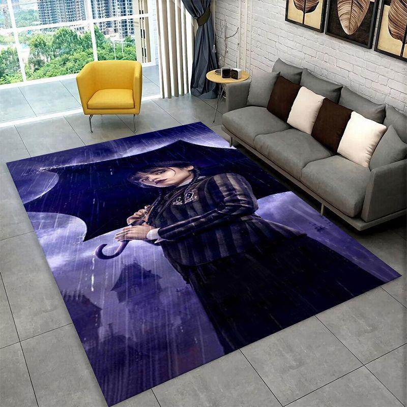 Classic W-Wednesday TV Non-Slip Area Rug for Living Room,Bedroom,Playroom,Soft Carpet Floor Mat Home Decor Rug Room Gift