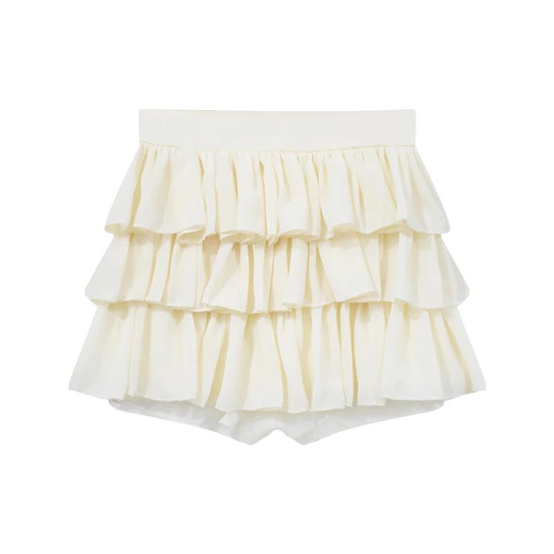 Лето 2024, комплект из двух юбок, женский укороченный топ Y2k, футболка + юбка-торт, японский кавайный модный костюм, шикарная верхняя одежда в корейском стиле