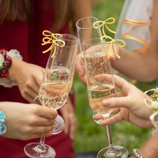 10 шт. бантики для напитков акриловые маркеры для напитков многоразовые бантики для бокалов вина для вечеринок девичник свадьба