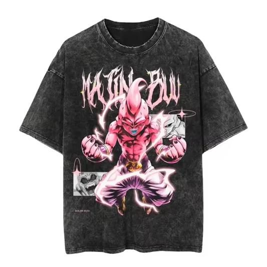 Unisex Vintage Washed Dragon Ball Anime Tshirt Man Women cotton Short Sleeve Top Streetwear Casual Tee Summer Yk