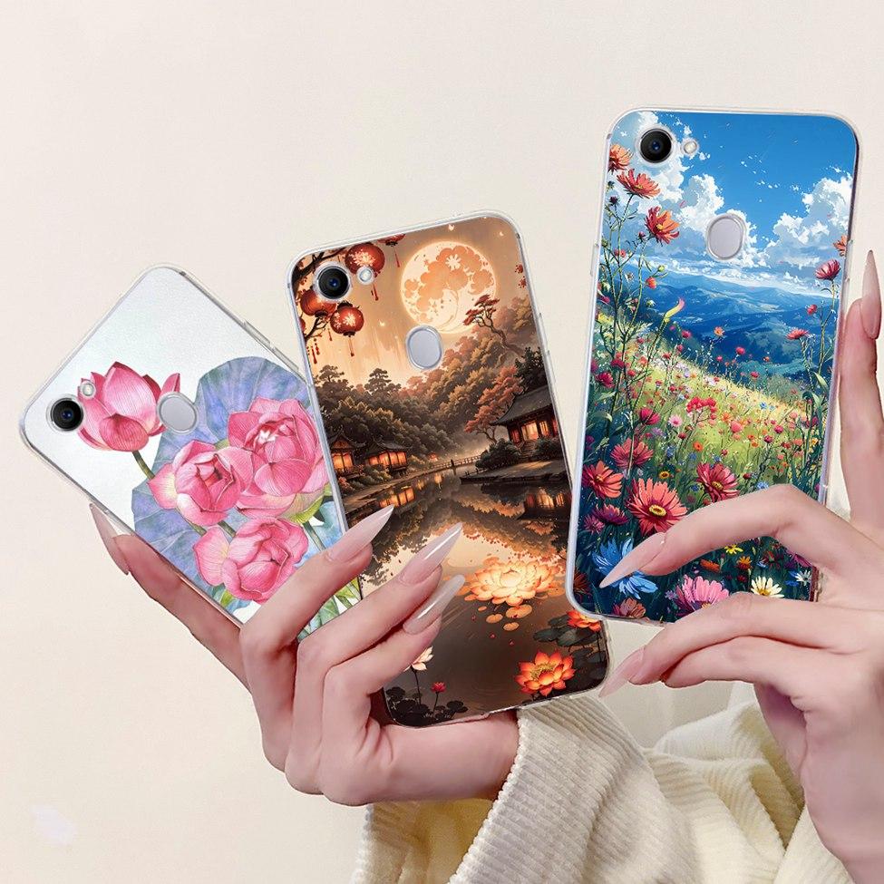 Прозрачный чехол для Oppo F7 Kawaii Милый Кот Модный Цветок Забавный Роскошный Расписной Мягкий Задний Чехол для Телефона OppoF7 CPH1821 CPH1819