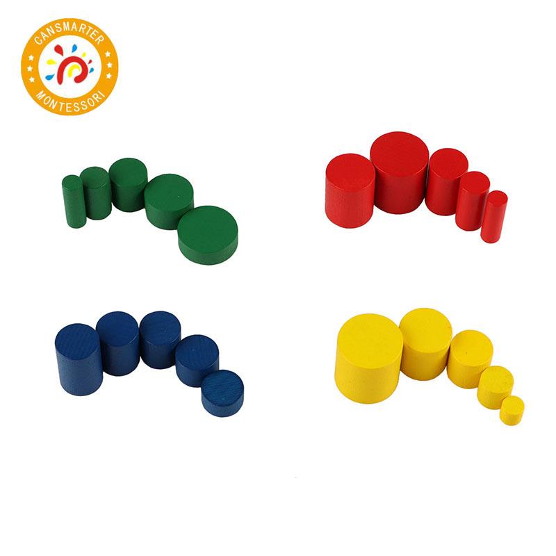 Монтессори Материалы Красочная Игрушка Непоседливые Малыши Обучение Обучение Цилиндры без ручек Бук Образовательные Игрушки для Детей