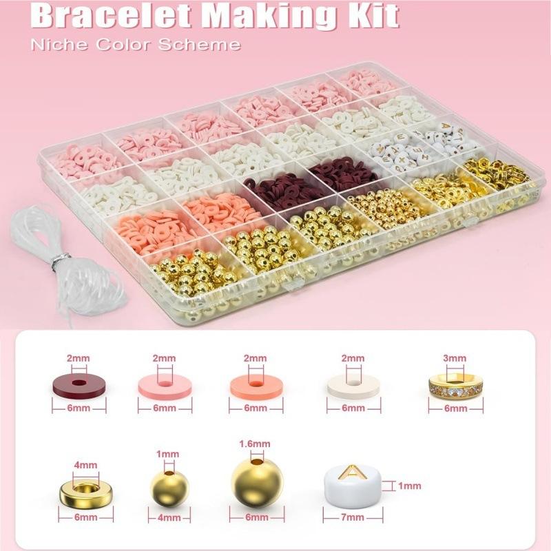 24 Grid Diy Soft Pottery Color Disc Set Decorative Beads, Handmade Bracelet Jewelry Accessories