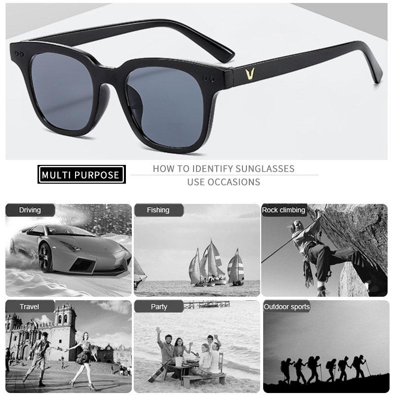 Солнцезащитные очки UV400 Прямоугольные очки Унисекс Винтажные мужские популярные корейские оттенки Высококачественные модные солнцезащитные очки ярких цветов Ювелирные аксессуары