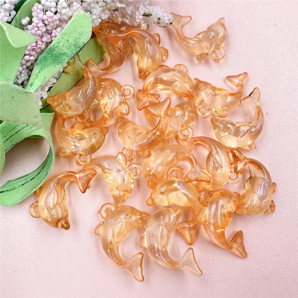 Модные браслеты «сделай сам» 15,6*20,5 мм, 20 шт., ожерелье из свободных бусин для изготовления ювелирных изделий, ювелирные аксессуары, акриловая форма дельфина