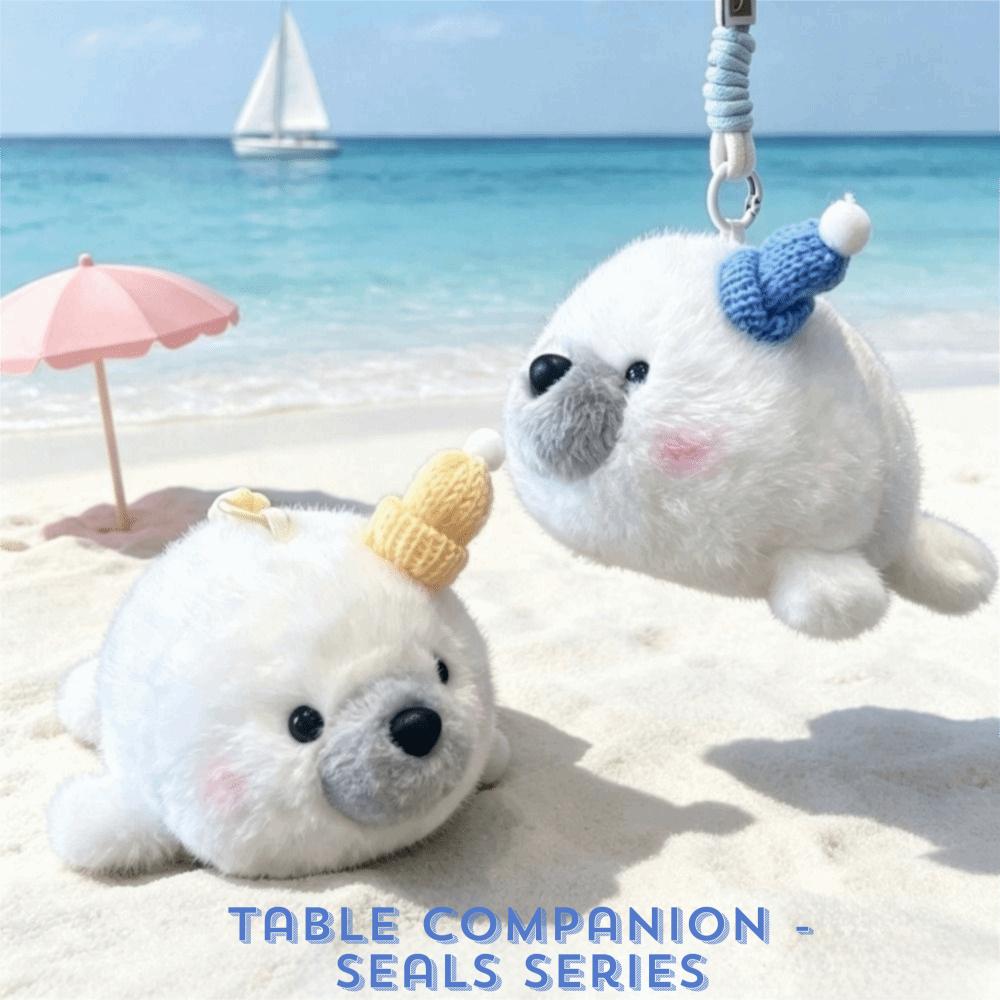Small Plushie Seal Plush Pendant Soft Fluffy Seal Stuffed Doll Dolphin Plush Keychain Bag Gift