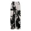 Women Summer Boho Palazzo Pants High Waist Wide Leg Rinting Casual Trousers With Pockets