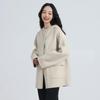 Fengxun Women's Hooded Double-Faced Wool Winter Coat