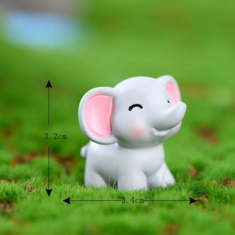 Милые Слоники Настольные Украшения Искусственные Смоляные Поделки DIY Декоративные Аксессуары для Ландшафтного Дизайна