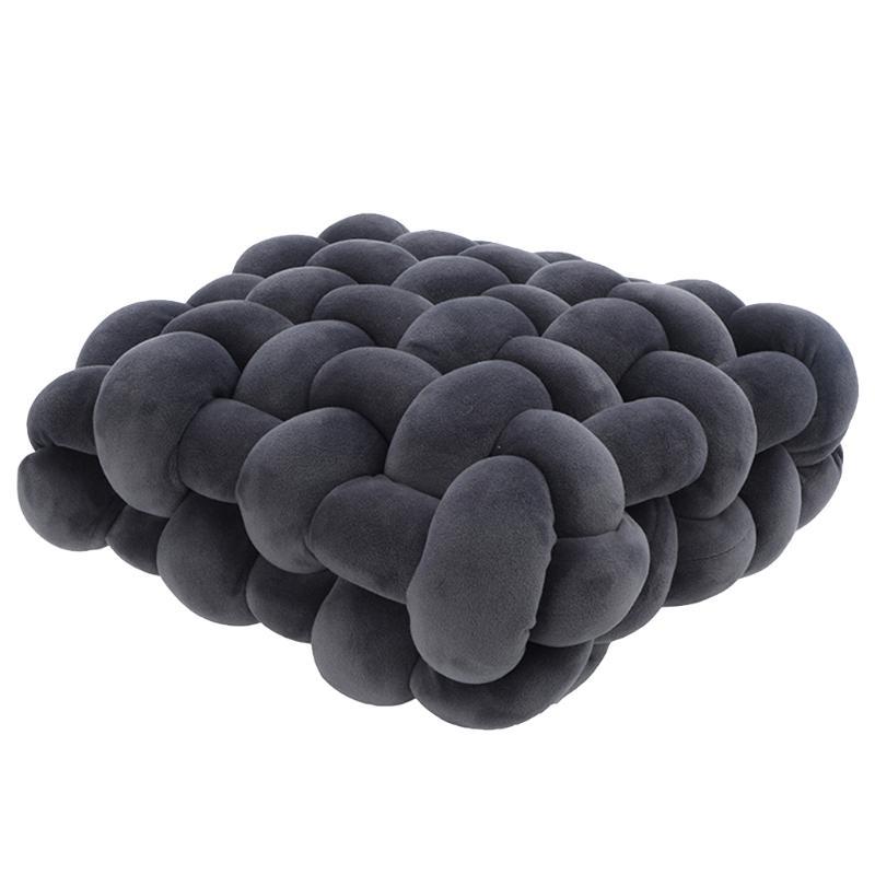 Nordic Handmade Woven Plush Square for Seat Back Cushion Knotted Stuffed Color Thick Chair Pad Floor Waist Pillow