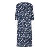 Summer Women Dress A-line Loose Hem Pleated O Neck Button Short Sleeve Loose Side Pockets Retro Floral Print Mid-calf Length Commute Beach Midi Dress