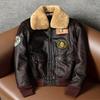 G1 Pilot Leather Jacket Men Genuine Cowhide Bomber Coat with Cotton Lining Large Size Flight Jacket