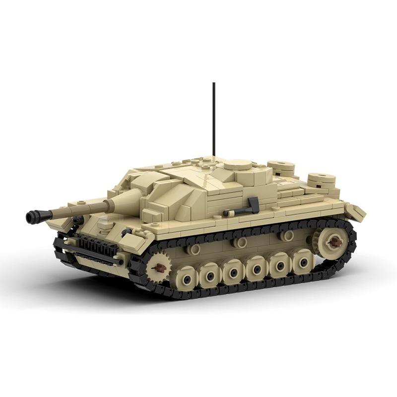 MOC-162438 Building Blocks – WWII StuG III Self-Propelled Assault Gun Tank Assembly Model Toy Décor Piece