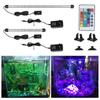 Aquarium Submersible Lamp EU Plug Decorative Lighting Waterproof Aquatic Air Bubble Lights Remote Control 28cm 48cm 5050 RGB LED Fish Tank Light Bar