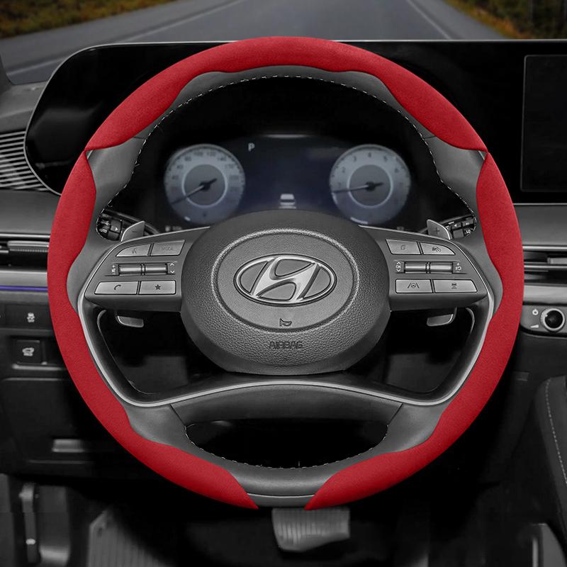 Подходит для Hyundai Нескользящая Пряжка Сегментированная Замшевая Накладка на Руль I30 Tucson I20 Accent I10 I40 Kona Ix35 Grand Elantra Solaris Creta Getz