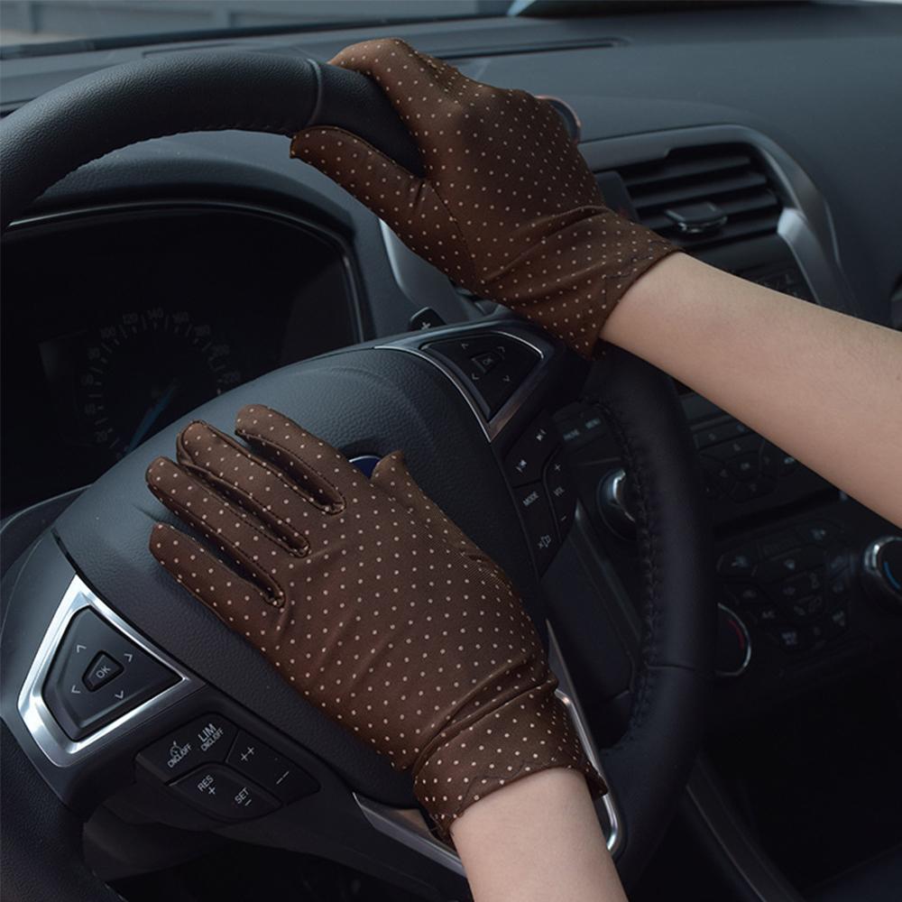 1Pair Etiquette Spring Anti-UV Elastic Spandex Dots Gloves Driving Gloves Women Gloves Sunscreen