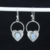 Серьги в форме сердца из натурального радужного лунного камня, серьги из стерлингового серебра 925 пробы, серьги-подвески из серебра ручной работы в стиле бохо, подарок на помолвку