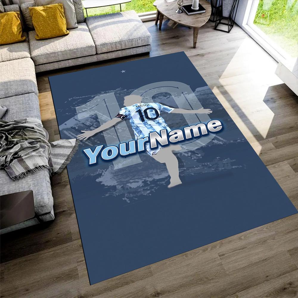 Messi Customize Text Floor Mat Design for Outdoor Dining Room Hallway Entryway Anti-slip Rug Decorate Offices Perfect Gift for Friends & Family