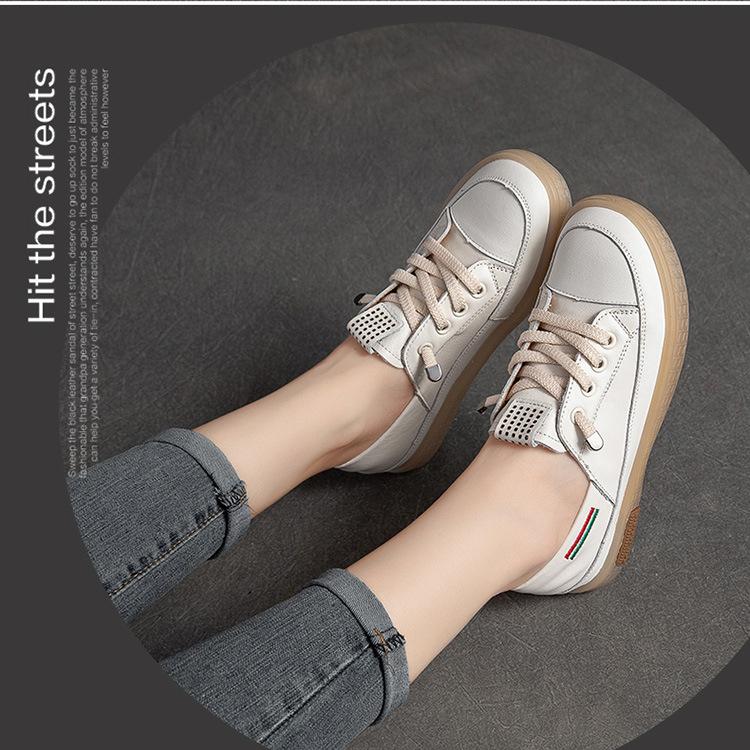 Johnature Женская обувь на плоской подошве из натуральной кожи, лаконичная удобная женская обувь ручной работы для отдыха на мягкой подошве