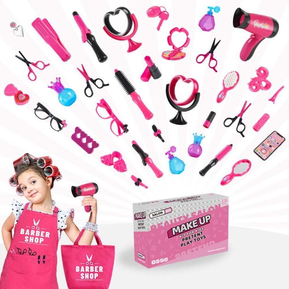Расческа для девочек, ролевые игры, игрушки, фартук, косметическая ручка, коробка, детский набор косметики, детские подарки
