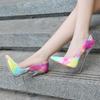 Large Size Art Pattern High Heels Women's Stilettos Hand-painted Pointed Women's Shoes Graffiti Party Fashion Single Shoes