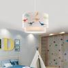 Fabric Printed Dinosaurs Patterned Pendant Children's Room Lamp | ByLamp