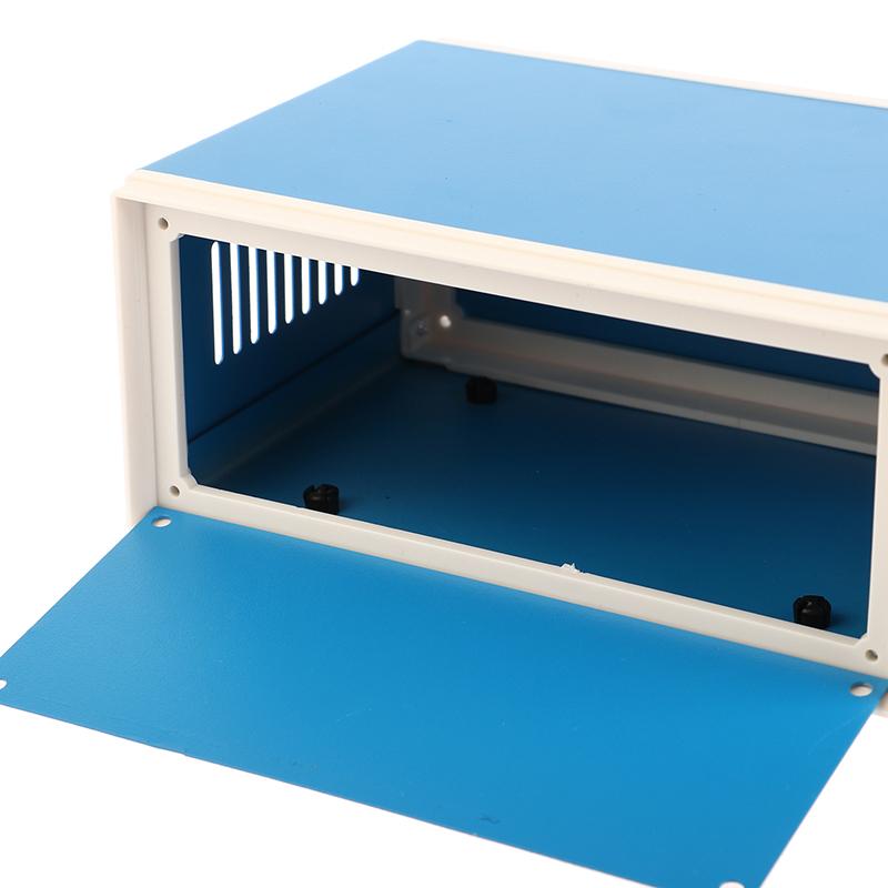 Синяя распределительная коробка, металлический прямоугольник, корпус для электронного проекта, самодельная профилактическая коробка, корпус питания, устойчивый к коррозии, прочный
