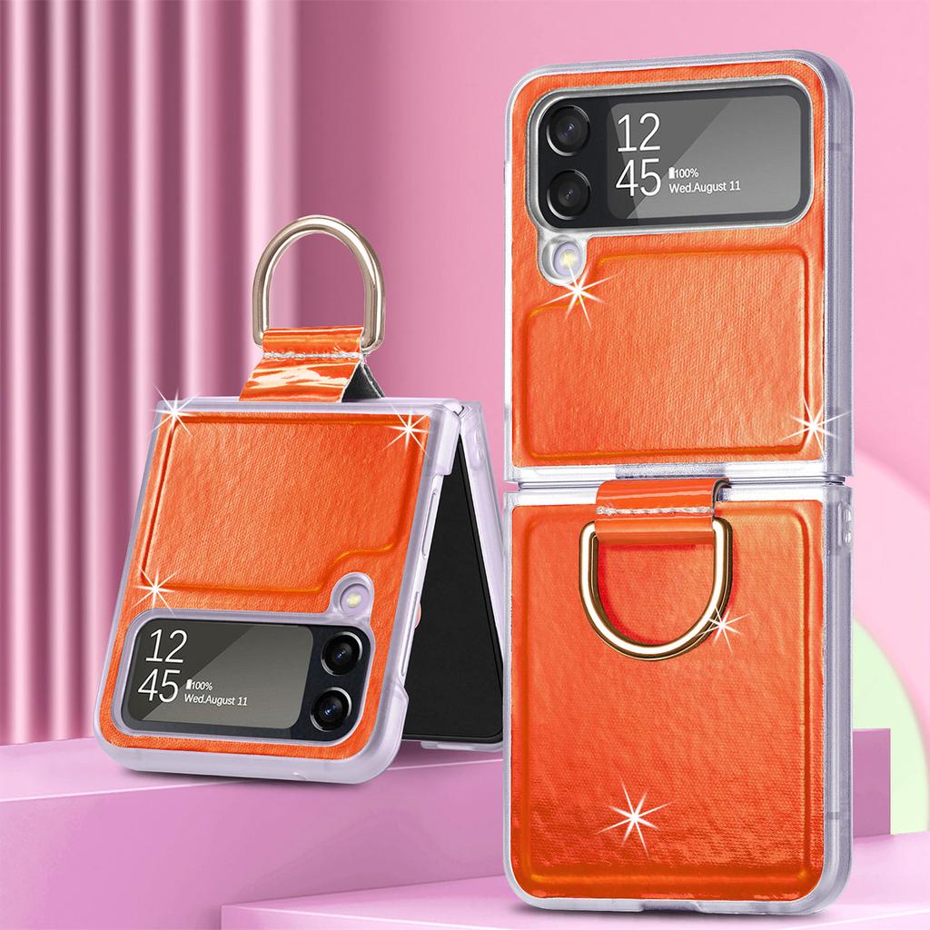 Luxury Fashion Colorful Ring Holder Folding Case For Samsung Galaxy Z Flip4 Flip 4 5g Zflip4 Comfortable Protective Cover