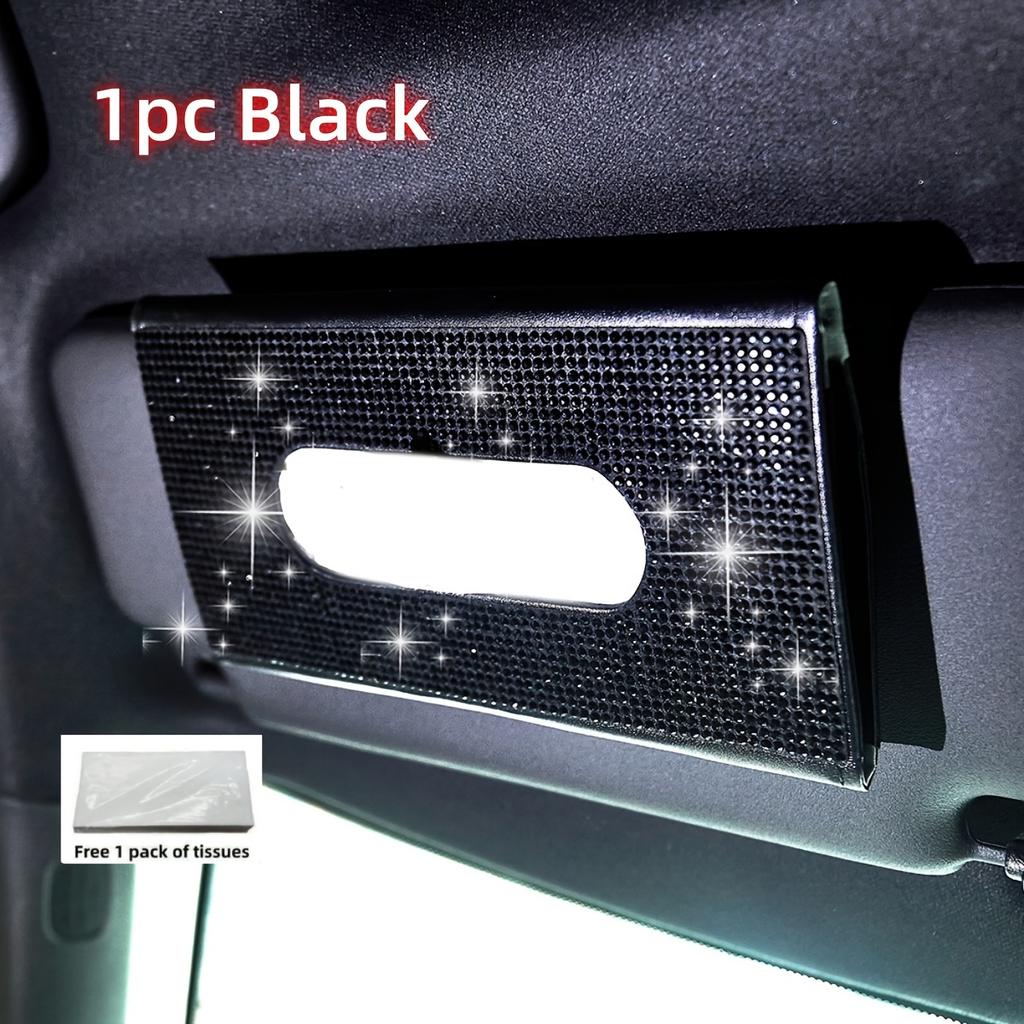 1PC Car sunshade, CD board, tissue box, car paper box, car paper drawer, women's full diamond car interior decoration