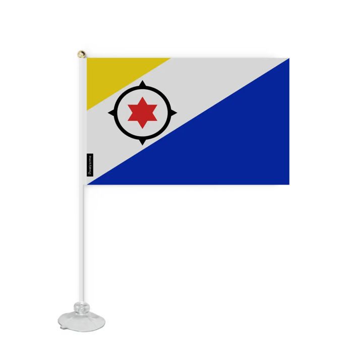 Drapeau - Mini Drapeau Ventouse - Pays-Bas caribéens - 14 x 21 cm - Polyester - Impression recto/verso