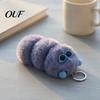 Stuffed Caterpillar Pendant Plush Sunglasses Keychain, Keyring for Toy Bags & Car Keys, Decorative Backpack Purse Accessory Soft Keychain