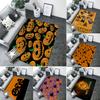 Прямоугольный ковер на Хэллоуин Разнообразные узоры с тыквами и черными кошками Мягкий нескользящий ковер для декора гостиной и спальни