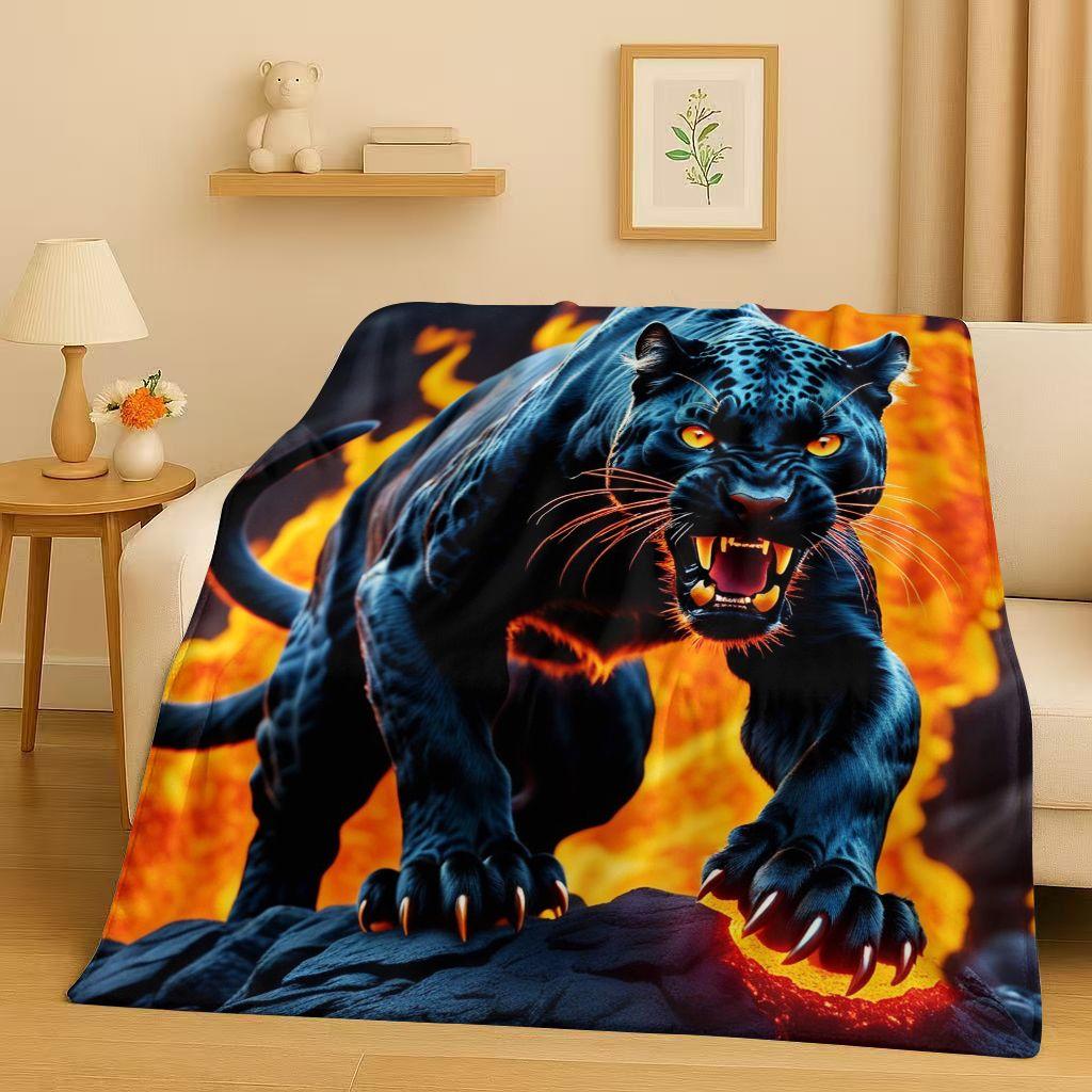 3D Cheetah Leopard Beast Flannel Blanket,Ultra Soft Warm Plush Throw for Home Bedroom Bed Sofa Cover Office Travel Camping Gift