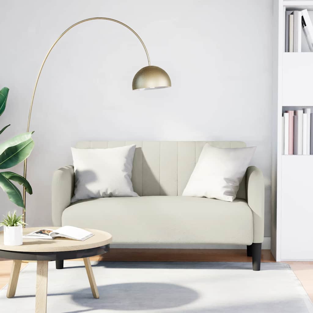 Two Seater Cream Sofa 109 cm Velvet