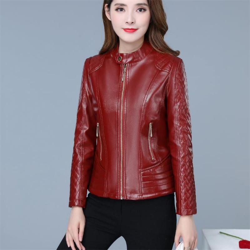 Кожаная куртка женская, весенне-осенняя, новая короткая тонкая искусственная кожа, мото пальто, корейское модное темпераментное повседневное пальто, одежда